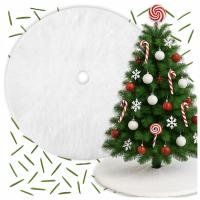 DYWANIK POD CHOINKĘ MATA FUTERKO BIAŁY DYWAN DUŻY NA PREZENTY OKRĄGŁY 120cm