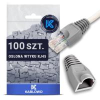 100X OSŁONKA GUMOWA OSŁONKI WTYKU WTYCZEK WTYK SIECIOWY RJ45 SZARE KABLOWO