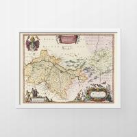 Stara mapa - Księstwo Wrocławskie - Scultetus - Blaeu - 1655 - 100x70