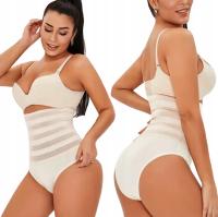 Majtki MEDINOVA figi wyszczuplające beżowe poliamid