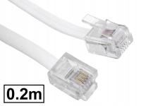 Kabel telefoniczny aparat-linia RJ11-R11 biały 0.2m