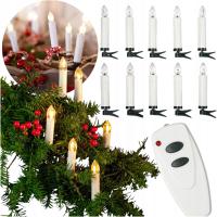 Tchibo Bezprzewodowe Bezpieczne Świeczki Lampki Choinkowe LED 10szt pilot