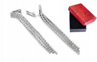 Długie Klipsy Na Uszy Z Kryształami Srebrne Błyszczące Kiara Sexy