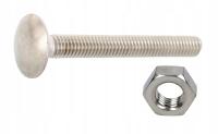 M 6x60 ŚRUBA ZAMKOWA GRZYBKOWA + NAKRĘTKA M6 A2 Nierdzewna ŚRUBY 10 kpl