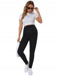 SHEIN SPODNIE CIĄŻOWE CZARNE PROSTE DŁUGIE 36 V9E