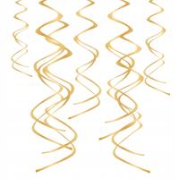 Świderki Serpentyny Wiszące Złote Urodziny 60cm 5