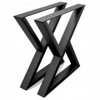 Nogi do stołu 72x70 cm | Czarne | Profil 6x3 cm | ZDĘBU