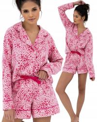 SENSIS CIEPŁA BAWEŁNIANA FLANELOWA PIŻAMA W SERDUSZKA SENSIS