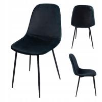 Krzesło kawiarniane tapicerowane BELLA MILANO czarne z oparciem welurowe