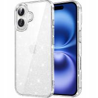 Etui SILIKONOWE do APPLE iPHONE 16 +Szkło 9H BROKAT SHINE Case 2MM