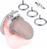 Klatka erekcyjna ROLUCK METALOWA Z SIATKI ROZMIAR S BDSM + 3 ORINGI - OPIS