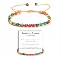 BRANSOLETKA DAMSKA NA SZNURKU KAMIENIE NATURALNE 4mm AMULET OCHRONNY