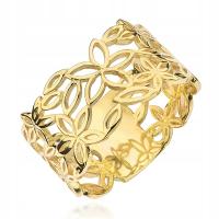 Ажурное Золотое кольцо злотый цветок обручальное кольцо 333 r19