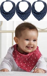 Śliniaczek bawełna 100% śliniak Chusta Apaszka kolor NIEBIESKI zestaw 3 szt