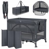 Łóżeczko turystyczne DWUPOZIOMOWE 2w1 kojec składane 102x74 Lionelo Laura