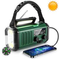 Radio Awaryjne Solarne Pogodowe FM AM SOS z ładowarką USB i Kompas 10000mAh