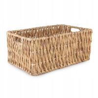 PROSTOKĄTNY KOSZ BOHO Z HIACYNTA WODNEGO 44x30x20 cm