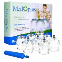 Bańki Med Plus lekarskie bezogniowe z pompką ergonomiczną 40 mm 8 sztuk