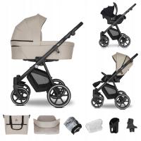 Детская коляска 3в1 EMJOT EQ 2,0 многофункциональные бежевые аксессуары F. Cosmo