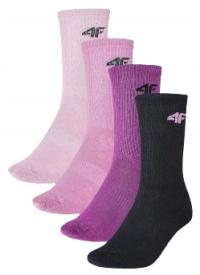 Skarpetki młodzieżowe 4pak 4F F297 wysoki model kolorowe 4 pary