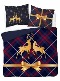 Pościel 220x200 bawełniana zimowy wzór świąteczna