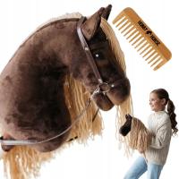 HOBBY HORSE KOŃ NA KIJU KONIK GŁOWA KONIA Z GRZYWĄ + GRZEBIEŃ PREZENT