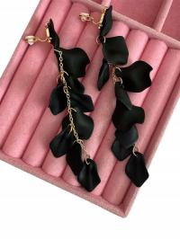 Акриловые клипсы длинные висячие черные boho c105
