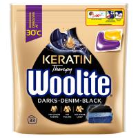 Моющиеся капсулы WOOLITE Dark Gel с кератином 33шт темно-черный