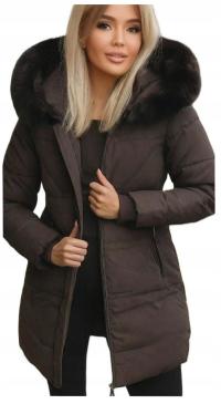 Женская зимняя стеганая куртка со съемным мехом