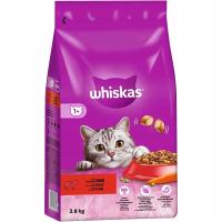 WHISKAS Adult 3,8 кг-сухой корм для взрослых кошек с вкусной говядиной