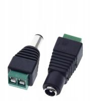 Złącze wtyczka + gniazdo DC 5.5x2.5mm skręcane końcówki
