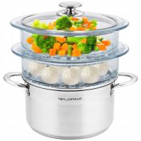 ПАРОВАРКА СТЕКЛЯННАЯ ПАРОВАРКА БЕЗ ЖИРА ИНДУКЦИЯ 2 СИТА