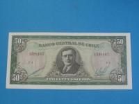 Chile Banknot 50 Escudos 1962 - 1975 UNC P-140