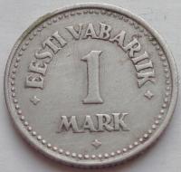 Estonia - 1 mark / 1 marka 1922 - wersja A - ścięta podstawa ,,1,,