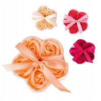 Mydlane kwiaty róży 5x3g w pudełku w kształcie kwiatu