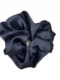 Элегантная шелковая лента для волос махровая атласная Макси-черная магия XL