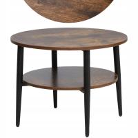 Журнальный столик круглый Lava для гостиной с полкой ELLA B 60 см бронзовый деревенский