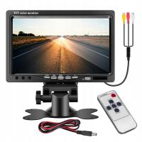 Monitor samochodowy do kamery cofania LCD 7'' RCA TFT 1024*600 px 12v 24v