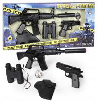 Комплект полицейского 5в1-винтовка, пистолет, кобура, бинокль - Gonher 446/6