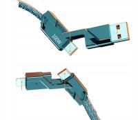 4w1 szybki kabel podróżny USB A / C dla iPhone / USB C, 100W, 1,5 metra