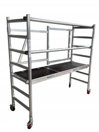 Rusztowanie Przegubowe aluminiowe jezdne AKSO Easy wys. robocza 3m poręcze