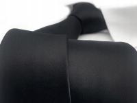 CZARNY MATOWY GŁADKI MODNY KRAWAT MĘSKI 8 CM