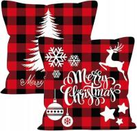 Poszewka na poduszkę dekoracyjna na Boże Narodzenie 45 x 45 cm Zestaw 2 szt