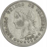 6.COLUMBIA, 50 CENTAVOS 1885