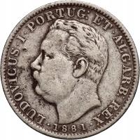 #AP# Indie Portugalskie, Ludwik I, 1 rupia 1881, Kalkuta