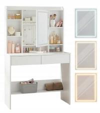 Туалетный столик зеркало светодиодное освещение регулируемый белый современный