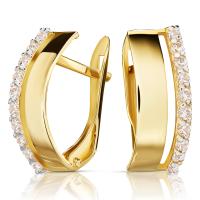 ЗОЛОТЫЕ СЕРЬГИ С ЦИРКОНИЕМ ЗОЛОТО 585 14K 2497-3