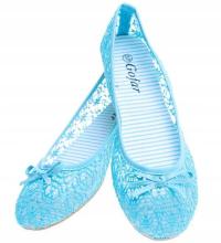 Niebieskie ażurowe balerinki baleriny baletki Buty na lato 5065 39
