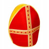 CZAPKA MITRA CZERWONA ŚWIETY MIKOŁAJ KSIĄDZ BISKUP