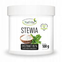 Stewia Ekstrakt 95% Czysty Ekstrakt Naturalny Zamiennik Cukru 100g NatVita